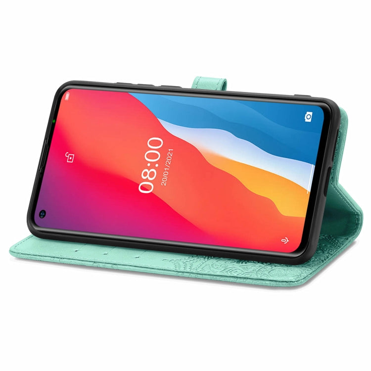 For Ulefone Note 11 Plus Mandala Flower Embossed Horizontal Flip Leather Case with Bracket / Card Slot / Wallet / Lanyard(Green) - Ulefone Cases by PMC Jewellery | Online Shopping South Africa | PMC Jewellery | Buy Now Pay Later Mobicred