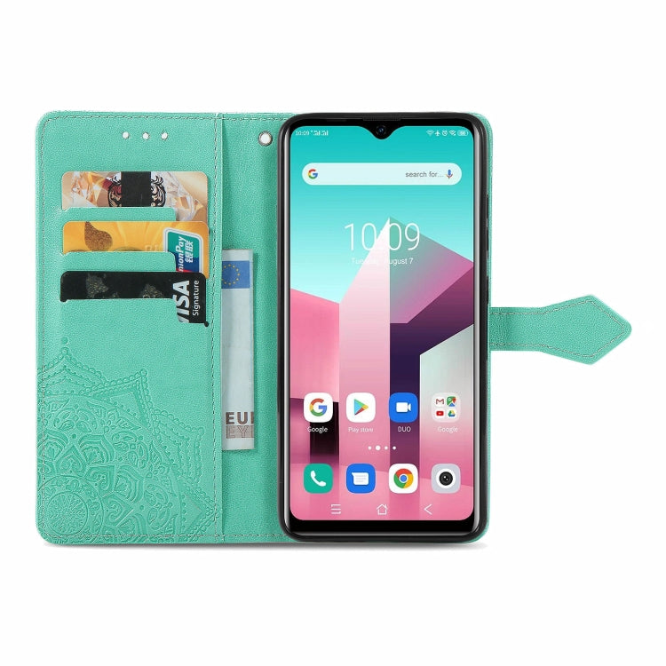 For Blackview A80 Pro Mandala Flower Embossed Horizontal Flip Leather Case with Holder & Three Card Slots & Wallet & Lanyard(Green) - More Brand by PMC TechLife | Online Shopping South Africa | PMC TechLife | Buy Now Pay Later Mobicred