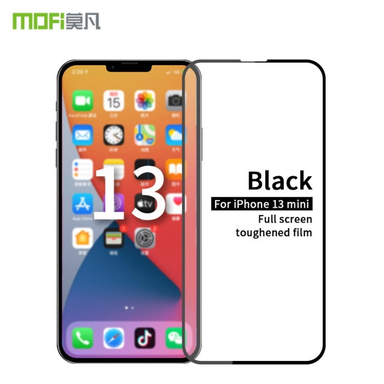 For iPhone 13 mini MOFI 9H 2.5D Full Screen Tempered Glass Film (Black) - iPhone 13 mini Tempered Glass by MOFI | Online Shopping South Africa | PMC TechLife | Buy Now Pay Later Mobicred