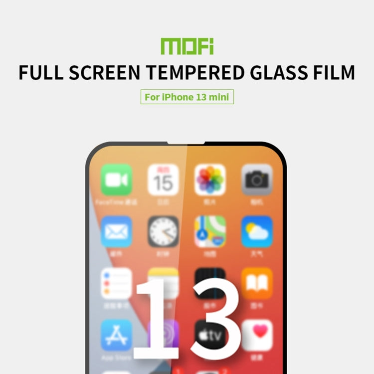 For iPhone 13 mini MOFI 9H 2.5D Full Screen Tempered Glass Film (Black) - iPhone 13 mini Tempered Glass by MOFI | Online Shopping South Africa | PMC TechLife | Buy Now Pay Later Mobicred