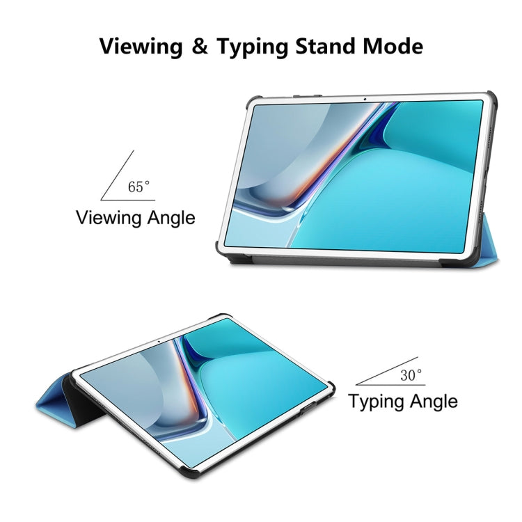 For Huawei MatePad 11 2021 ENKAY Custer Texture Horizontal Flip PU+PC Leather Case with Three-folding Holder & Sleep / Wake-up Function(Dark Green) - free shipping - PMC TechLife - Order now!