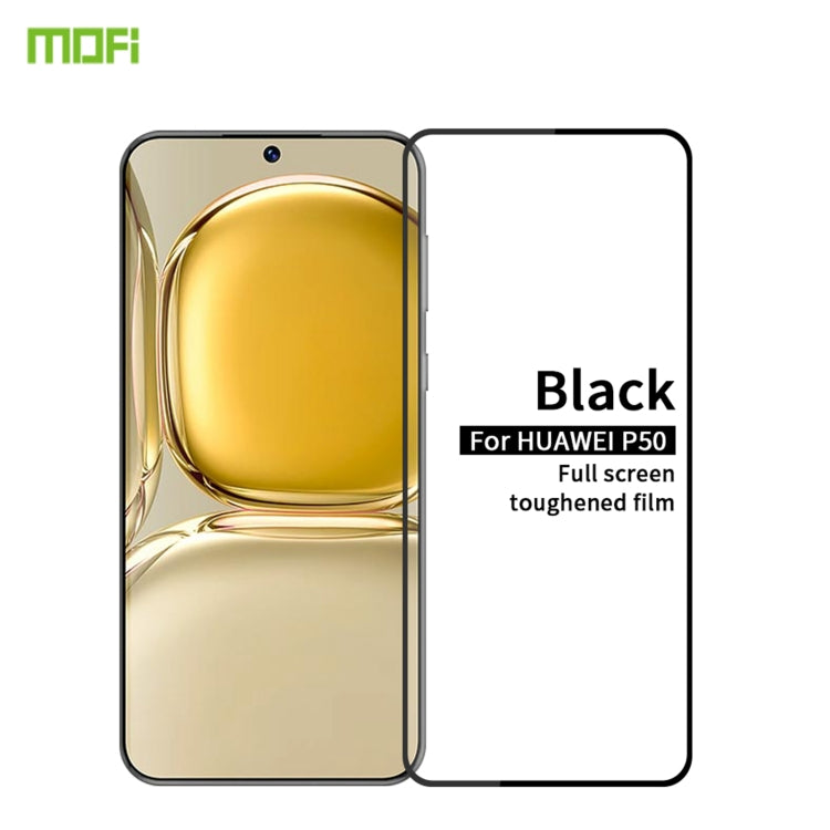 For Huawei P50 MOFI 9H 2.5D Full Screen Tempered Glass Film(Black) - Huawei Tempered Glass by MOFI | Online Shopping South Africa | PMC TechLife | Buy Now Pay Later Mobicred