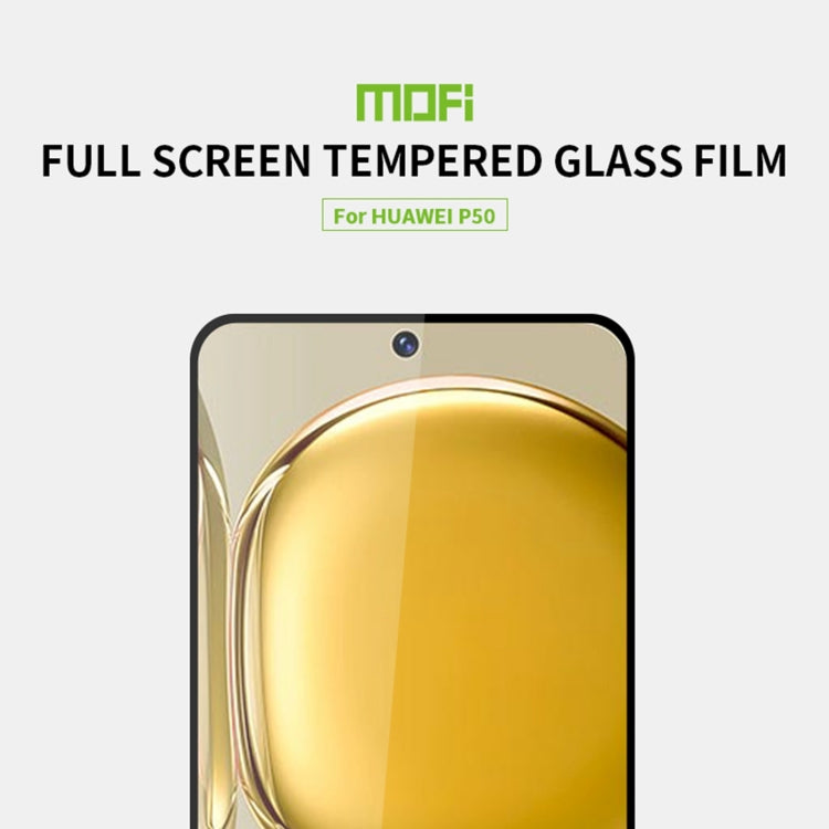 For Huawei P50 MOFI 9H 2.5D Full Screen Tempered Glass Film(Black) - Huawei Tempered Glass by MOFI | Online Shopping South Africa | PMC TechLife | Buy Now Pay Later Mobicred