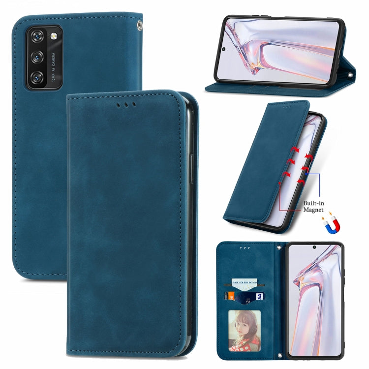 For Blackview A100 Retro Skin Feel Business Magnetic Horizontal Flip Leather Case with Holder & Card Slots & Wallet & Photo Frame(Blue) - free shipping - PMC TechLife - Order now!