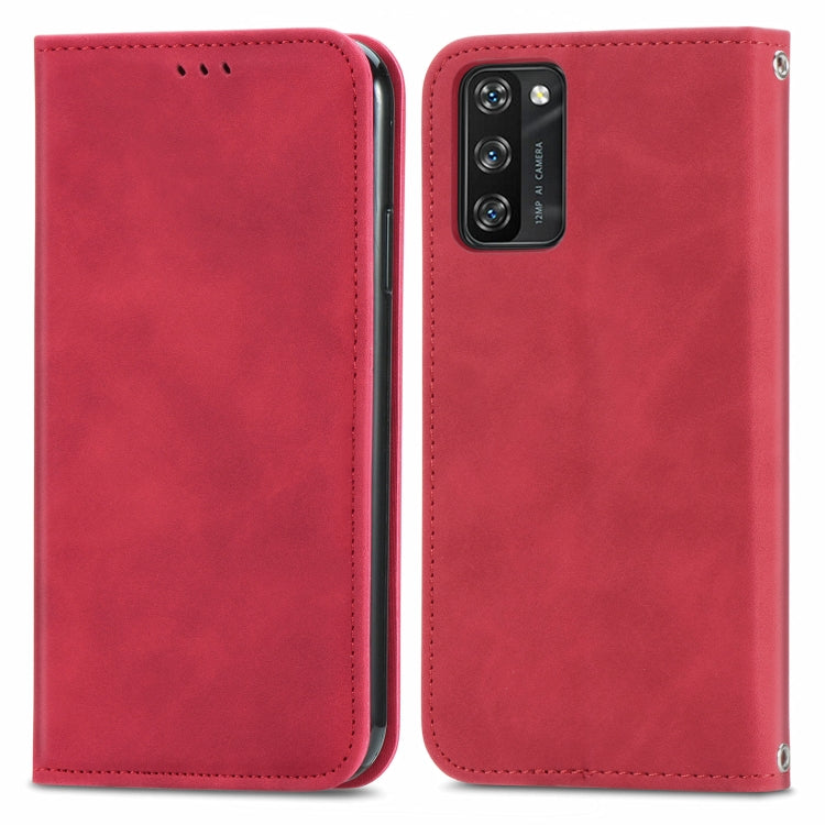 For Blackview A100 Retro Skin Feel Business Magnetic Horizontal Flip Leather Case with Holder & Card Slots & Wallet & Photo Frame(Red) - More Brand by PMC TechLife | Online Shopping South Africa | PMC TechLife | Buy Now Pay Later Mobicred