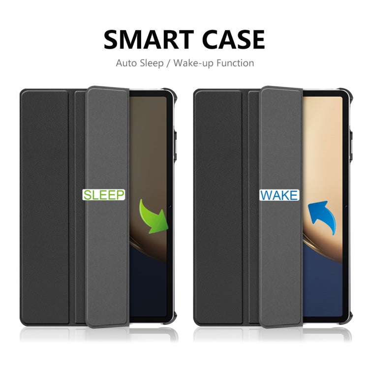 For Honor Tablet V7 Pro ENKAY Custer Texture Horizontal Flip PU+PC Leather Case with Three-folding Holder & Sleep / Wake-up Function(Black) - Honor by ENKAY | Online Shopping South Africa | PMC TechLife | Buy Now Pay Later Mobicred
