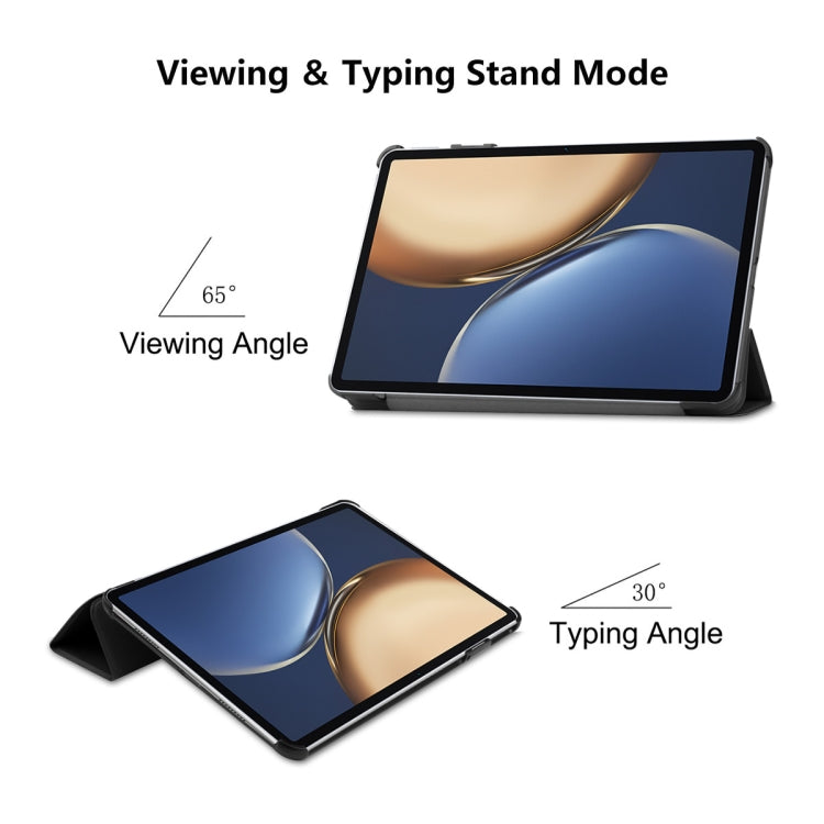 For Honor Tablet V7 Pro ENKAY Custer Texture Horizontal Flip PU+PC Leather Case with Three-folding Holder & Sleep / Wake-up Function(Black) - Honor by ENKAY | Online Shopping South Africa | PMC TechLife | Buy Now Pay Later Mobicred