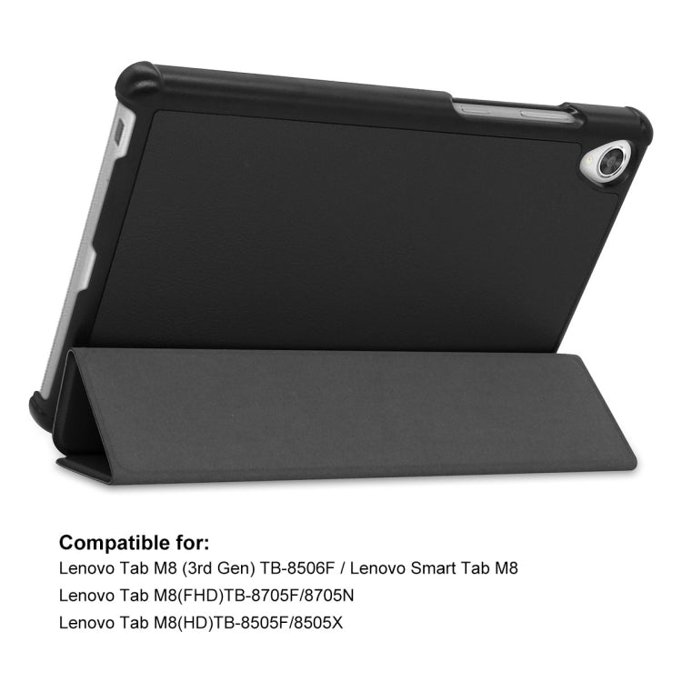 For Lenovo Tab M8 1/2/3 ENKAY Custer Texture Horizontal Flip PU+PC Leather Case with Three-folding Holder(Dark Green) - Lenovo by ENKAY | Online Shopping South Africa | PMC TechLife | Buy Now Pay Later Mobicred