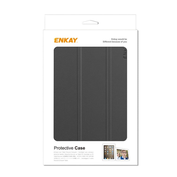 For Lenovo Tab M8 1/2/3 ENKAY Custer Texture Horizontal Flip PU+PC Leather Case with Three-folding Holder(Dark Blue) - Lenovo by ENKAY | Online Shopping South Africa | PMC TechLife | Buy Now Pay Later Mobicred