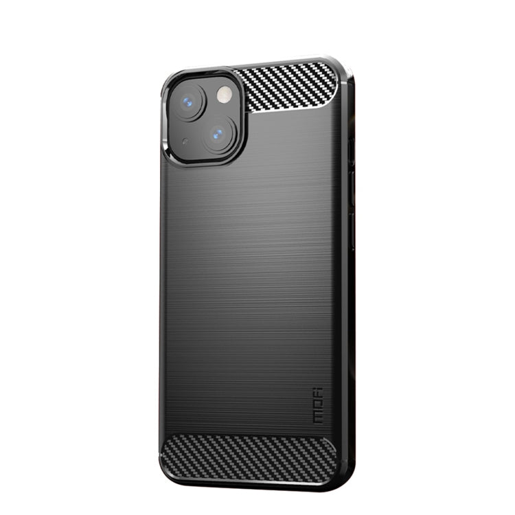 For iPhone 13 mini MOFI Gentleness Series Brushed Texture Carbon Fiber Soft TPU Case  (Black) - iPhone 13 mini Cases by MOFI | Online Shopping South Africa | PMC TechLife | Buy Now Pay Later Mobicred