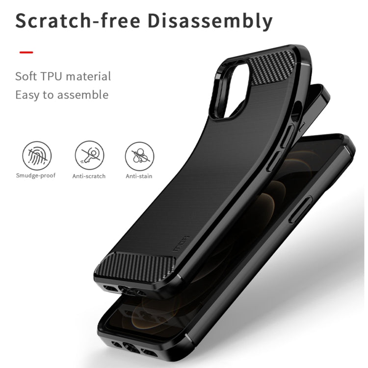 For iPhone 13 mini MOFI Gentleness Series Brushed Texture Carbon Fiber Soft TPU Case  (Red) - iPhone 13 mini Cases by MOFI | Online Shopping South Africa | PMC TechLife | Buy Now Pay Later Mobicred