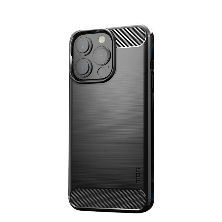 For iPhone 13 Pro MOFI Gentleness Series Brushed Texture Carbon Fiber Soft TPU Case  (Black) - iPhone 13 Pro Cases by MOFI | Online Shopping South Africa | PMC TechLife | Buy Now Pay Later Mobicred