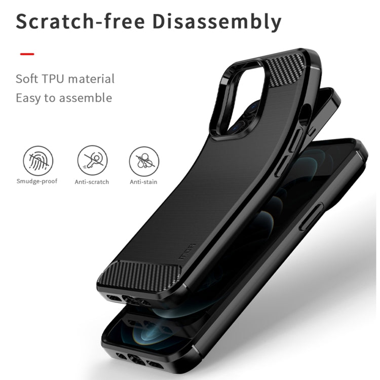 For iPhone 13 Pro MOFI Gentleness Series Brushed Texture Carbon Fiber Soft TPU Case  (Blue) - iPhone 13 Pro Cases by MOFI | Online Shopping South Africa | PMC TechLife | Buy Now Pay Later Mobicred