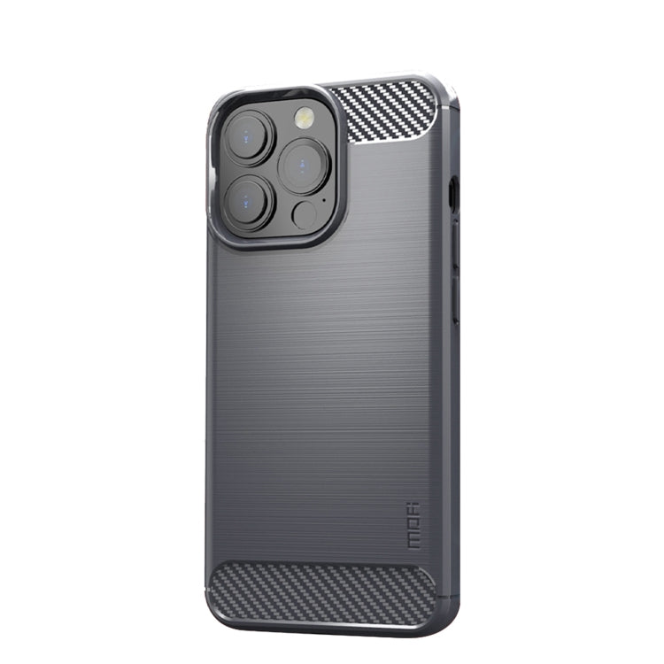 For iPhone 13 Pro MOFI Gentleness Series Brushed Texture Carbon Fiber Soft TPU Case  (Gray) - iPhone 13 Pro Cases by MOFI | Online Shopping South Africa | PMC TechLife | Buy Now Pay Later Mobicred