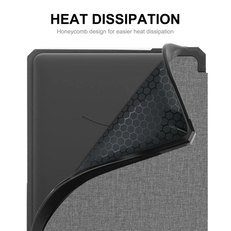 For Amazon Kindle Paperwhite 5 2021 ENKAY Solid Color Denim Texture Horizontal Flip Leather Tablet Case with Sleep / Wake-up Function(Grey) - free shipping - PMC TechLife - Order now!