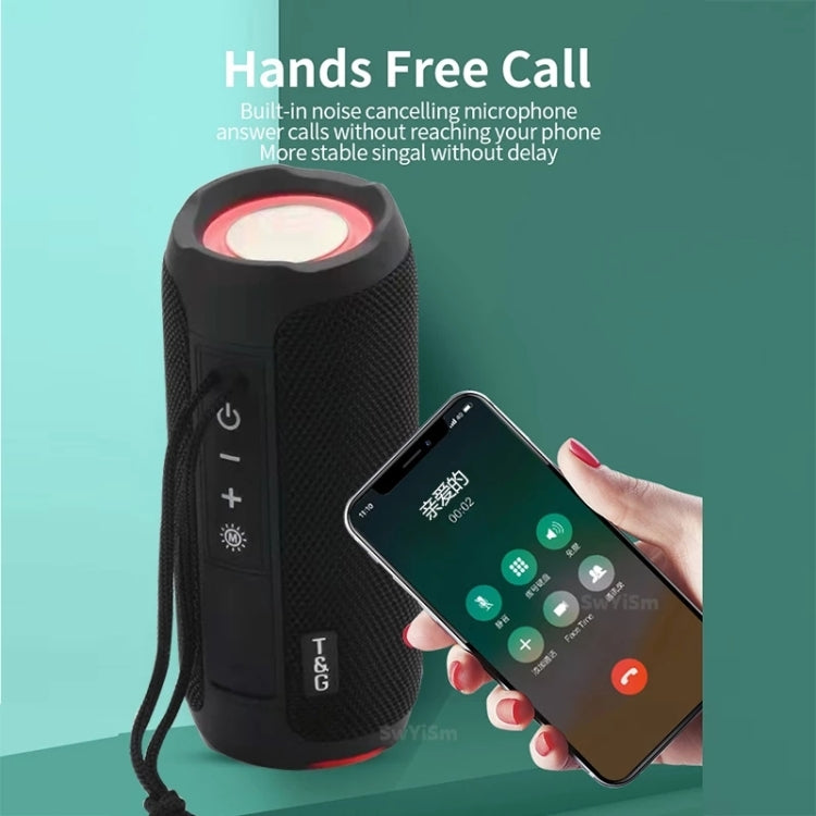 T&G TG227 Outdoor Portable Waterproof Bluetooth Music Speaker with LED Support FM / TF / USB(Navy blue) - Desktop Speaker by T&G | Online Shopping South Africa | PMC Jewellery | Buy Now Pay Later Mobicred