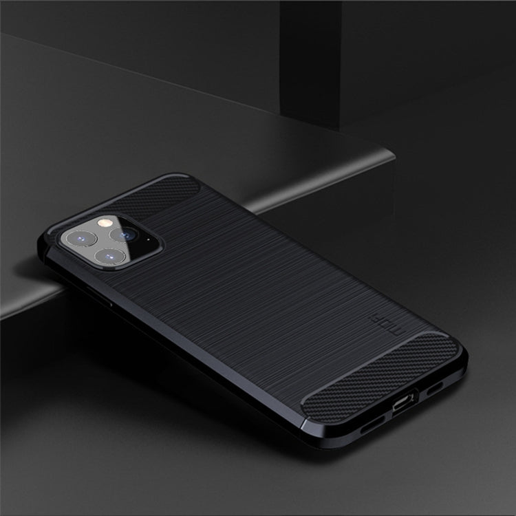For iPhone 12 / 12 Pro MOF Gentleness Series Brushed Texture Carbon Fiber Soft TPU Case(Blue) - iPhone 12 / 12 Pro Cases by MOFI | Online Shopping South Africa | PMC TechLife | Buy Now Pay Later Mobicred