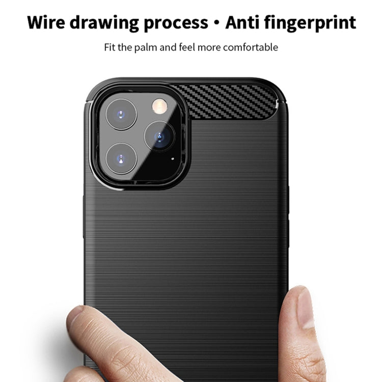 For iPhone 12 / 12 Pro MOF Gentleness Series Brushed Texture Carbon Fiber Soft TPU Case(Red) - iPhone 12 / 12 Pro Cases by MOFI | Online Shopping South Africa | PMC TechLife | Buy Now Pay Later Mobicred