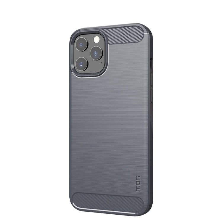 For iPhone 12 Pro Max MOF Gentleness Series Brushed Texture Carbon Fiber Soft TPU Case(Gray) - iPhone 12 Pro Max Cases by MOFI | Online Shopping South Africa | PMC TechLife