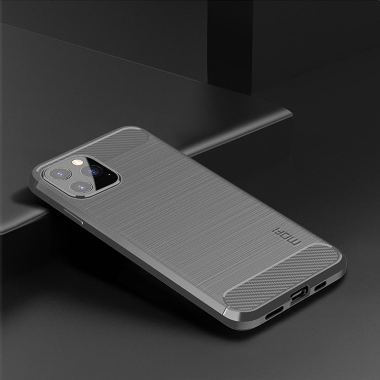 For iPhone 12 Pro Max MOF Gentleness Series Brushed Texture Carbon Fiber Soft TPU Case(Gray) - iPhone 12 Pro Max Cases by MOFI | Online Shopping South Africa | PMC TechLife