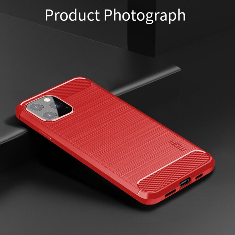 For iPhone 12 Pro Max MOF Gentleness Series Brushed Texture Carbon Fiber Soft TPU Case(Red) - iPhone 12 Pro Max Cases by MOFI | Online Shopping South Africa | PMC TechLife