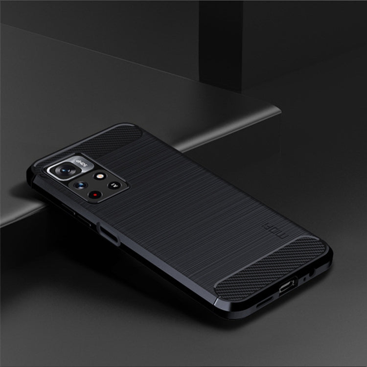 For Xiaomi Redmi Note11 / Poco M4 Pro 5G MOFI Gentleness Series Brushed Texture Carbon Fiber Soft TPU Phone Case(Blue) - Xiaomi Cases by MOFI | Online Shopping South Africa | PMC TechLife