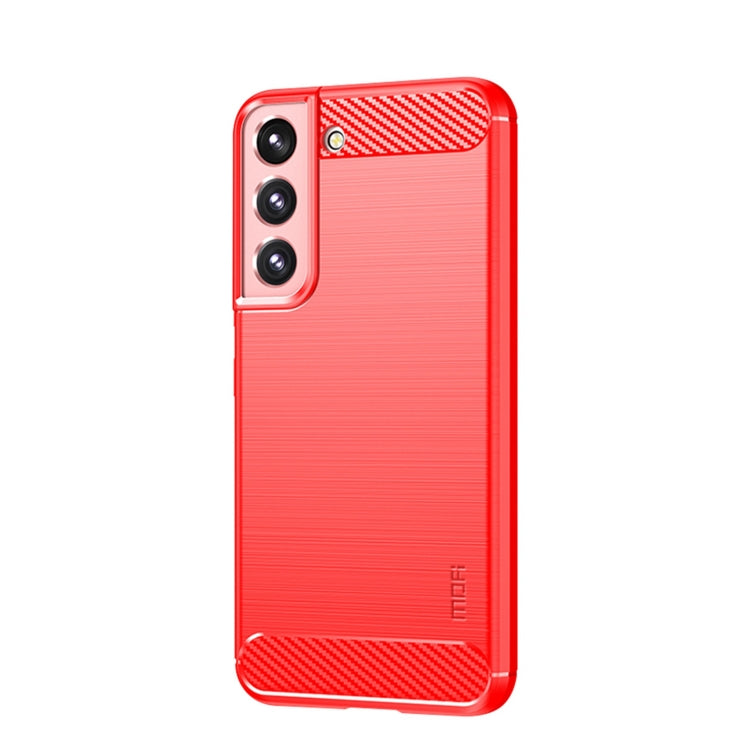 For Samsung Galaxy S22+ 5G MOFI Gentleness Series Brushed Texture Carbon Fiber Soft TPU Case(Red) - Galaxy S22+ 5G Cases by MOFI | Online Shopping South Africa | PMC TechLife | Buy Now Pay Later Mobicred
