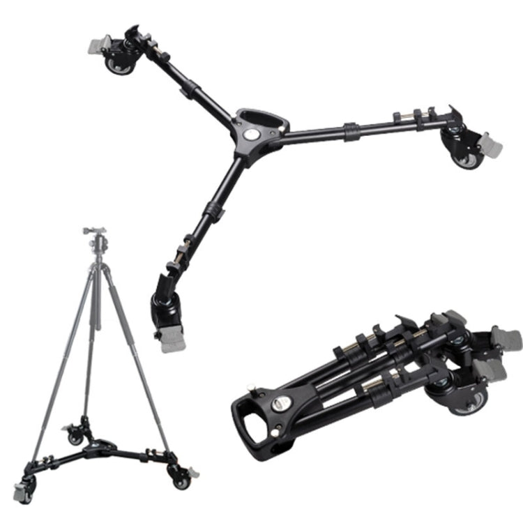 YUNTENG 901 Aluminium Alloy Camera Tripod Foot Wheel Pulley Base, Load 30KG - free shipping - PMC TechLife - Order now!