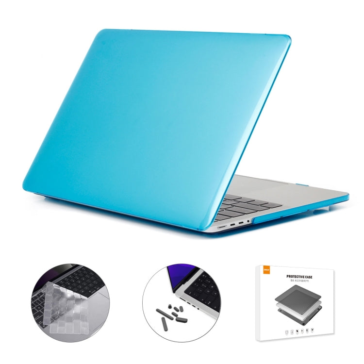 ENKAY Hat-Prince 3 in 1 Crystal Laptop Protective Case + TPU Keyboard Film + Anti-dust Plugs Set for MacBook Pro 16.2 inch A2485 2021/A2880 2023, Version:US Version(Light Blue) - free shipping - PMC Jewellery - Order now!