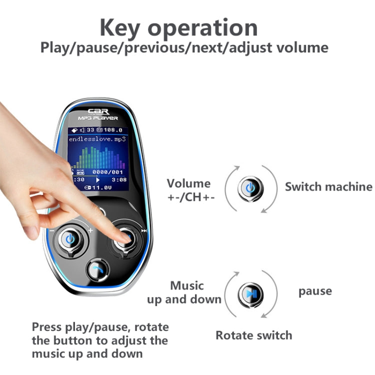BT29 Color Screen Car Multi-functional Mp3 Player Multi-language Aux Out Card Bluetooth Adapter - Bluetooth Car Kits by PMC TechLife | Online Shopping South Africa | PMC TechLife | Buy Now Pay Later Mobicred