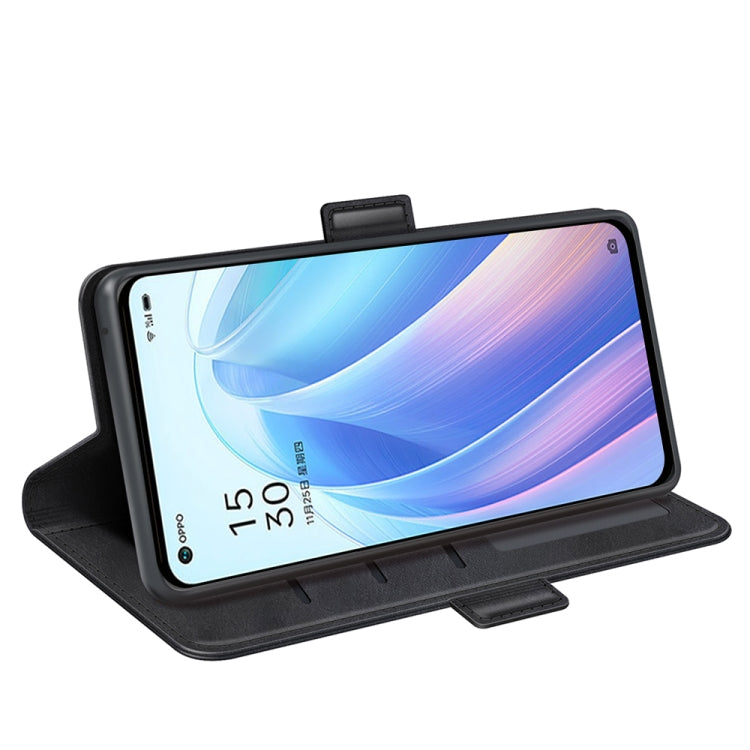 For OPPO Reno7 5G / Find X5 Lite Dual-side Magnetic Flip Leather Case(Black) - OPPO Cases by PMC TechLife | Online Shopping South Africa | PMC TechLife | Buy Now Pay Later Mobicred
