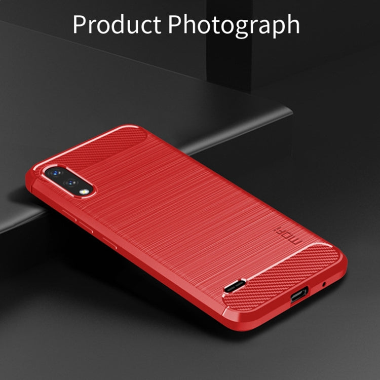 For LG K22 / K22 Plus MOFI Gentleness Brushed Carbon Fiber Soft TPU Case(Red) - free shipping - PMC TechLife - Order now!