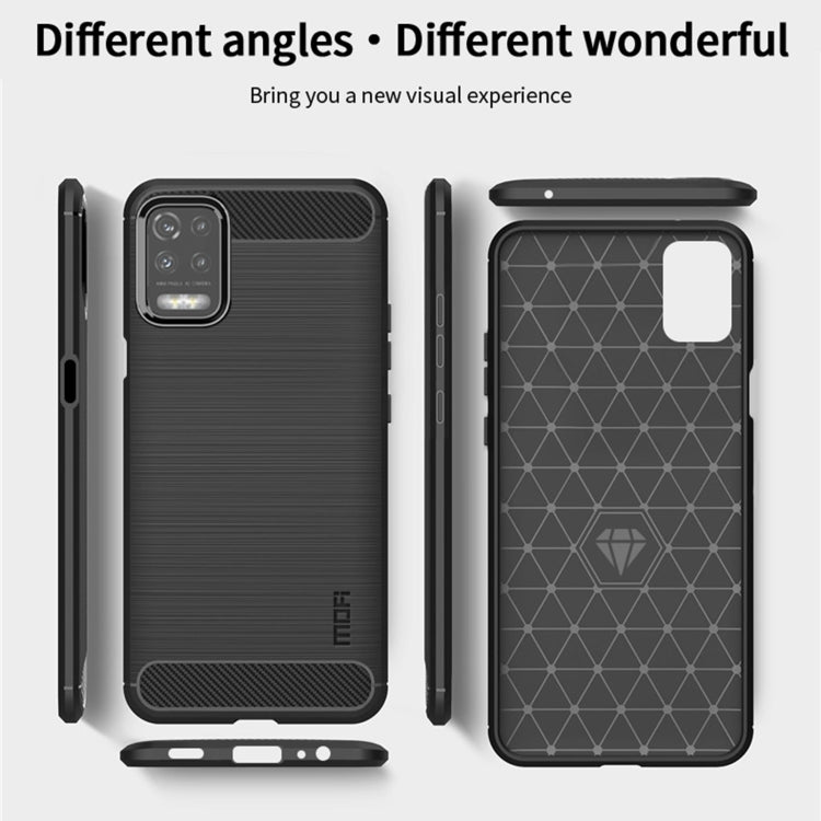 For LG K52 / K62 / K62+ / Q52 / Q62  MOFI Gentleness Brushed Carbon Fiber Soft TPU Case(Gray) - LG by MOFI | Online Shopping South Africa | PMC TechLife | Buy Now Pay Later Mobicred