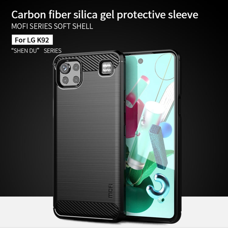 For LG K92 MOFI Gentleness Brushed Carbon Fiber Soft TPU Case(Black) - LG Cases by MOFI | Online Shopping South Africa | PMC TechLife | Buy Now Pay Later Mobicred