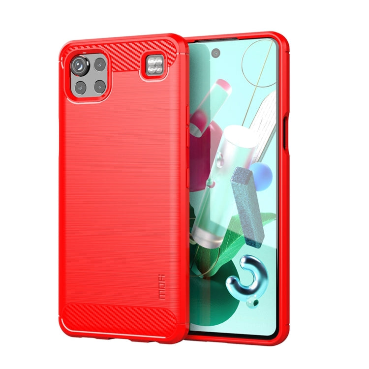 For LG K92 MOFI Gentleness Brushed Carbon Fiber Soft TPU Case(Red) - LG Cases by MOFI | Online Shopping South Africa | PMC TechLife | Buy Now Pay Later Mobicred