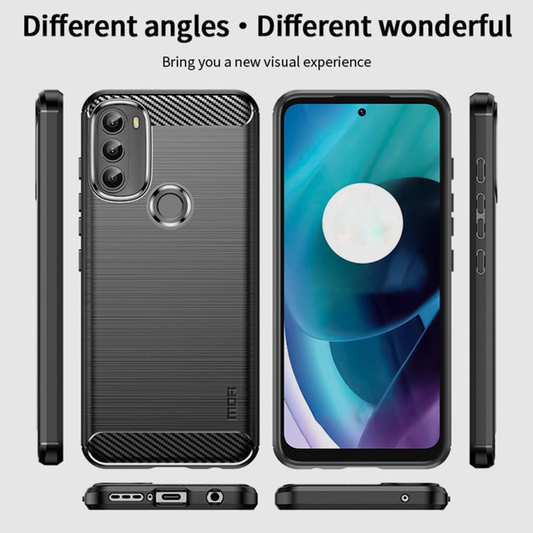 For Motorola Moto G71 5G MOFI Gentleness Brushed Carbon Fiber Soft TPU Case(Black) - Motorola Cases by MOFI | Online Shopping South Africa | PMC TechLife | Buy Now Pay Later Mobicred