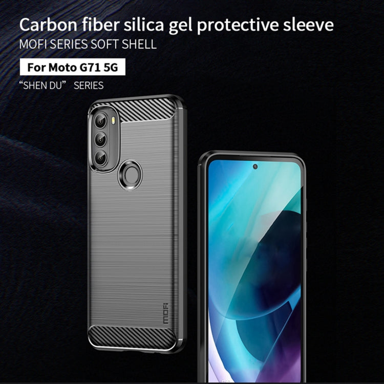 For Motorola Moto G71 5G MOFI Gentleness Brushed Carbon Fiber Soft TPU Case(Gray) - Motorola Cases by MOFI | Online Shopping South Africa | PMC TechLife | Buy Now Pay Later Mobicred
