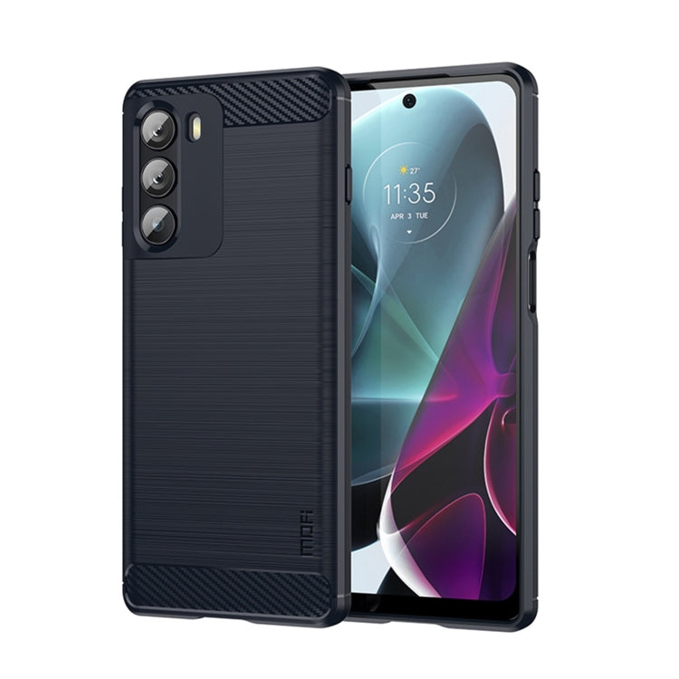 For Motorola Moto G200 5G / Edge S30 MOFI Gentleness Brushed Carbon Fiber Soft TPU Case(Blue) - Motorola Cases by MOFI | Online Shopping South Africa | PMC TechLife | Buy Now Pay Later Mobicred
