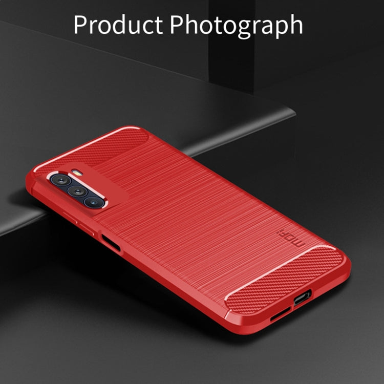 For Motorola Moto G200 5G / Edge S30 MOFI Gentleness Brushed Carbon Fiber Soft TPU Case(Red) - free shipping - PMC TechLife - Order now!
