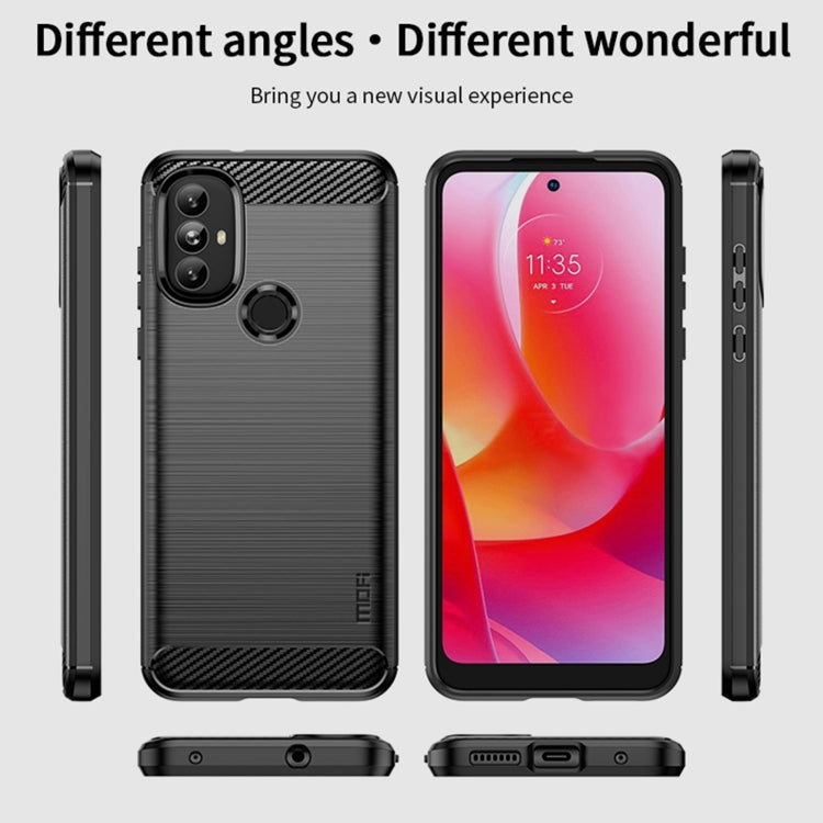 For Motorola Moto G Power 2022 MOFI Gentleness Brushed Carbon Fiber Soft TPU Case(Black) - Motorola Cases by MOFI | Online Shopping South Africa | PMC TechLife | Buy Now Pay Later Mobicred