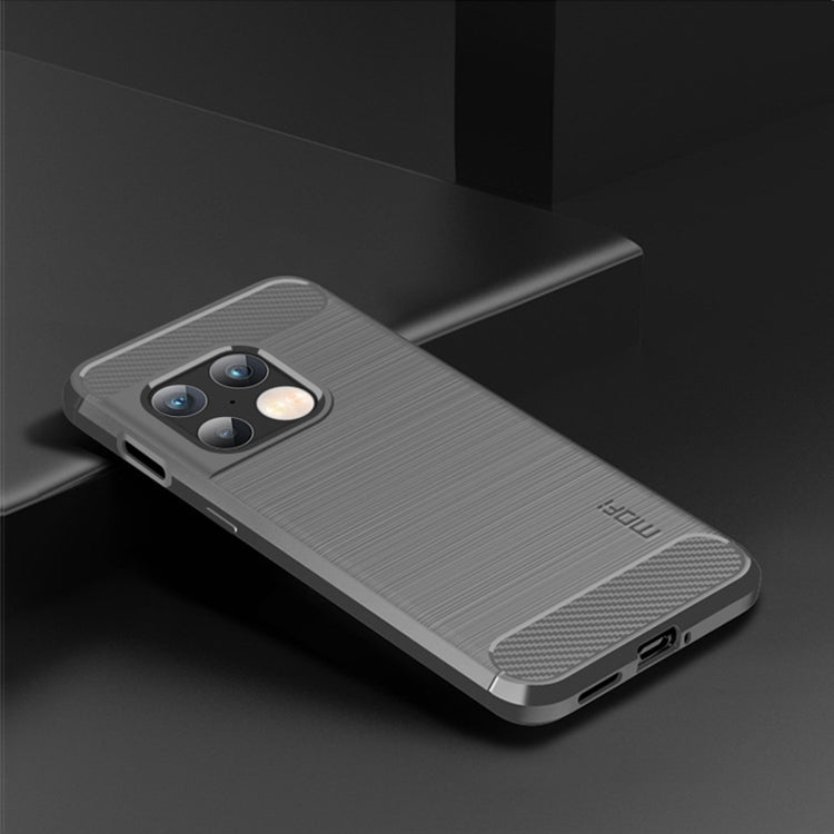 For OnePlus 10 Pro 5G MOFI Gentleness Brushed Carbon Fiber Soft TPU Case(Grey) - OnePlus Cases by MOFI | Online Shopping South Africa | PMC TechLife | Buy Now Pay Later Mobicred