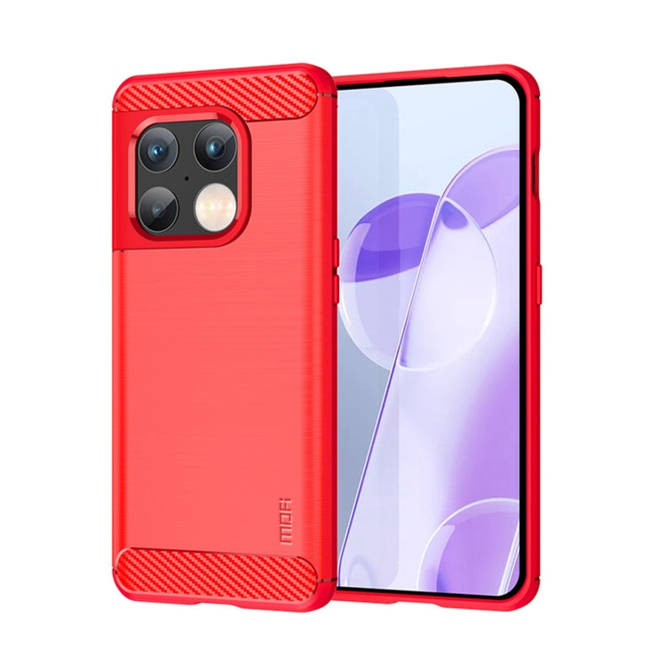 For OnePlus 10 Pro 5G MOFI Gentleness Brushed Carbon Fiber Soft TPU Case(Red) - free shipping - PMC TechLife - Order now!