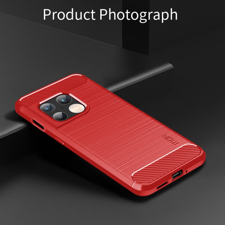 For OnePlus 10 Pro 5G MOFI Gentleness Brushed Carbon Fiber Soft TPU Case(Red) - free shipping - PMC TechLife - Order now!