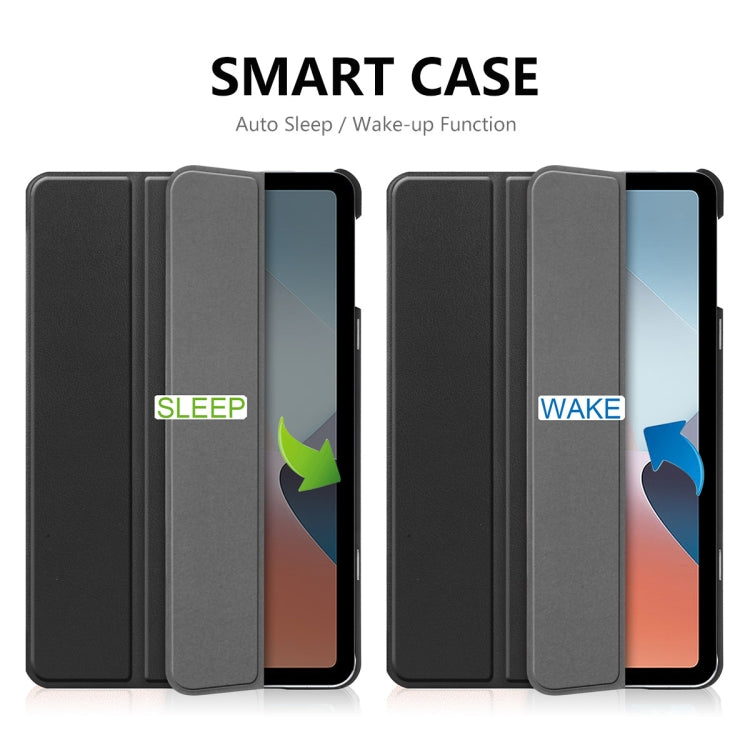 For OPPO Pad Air ENKAY Tri-fold Custer Texture Leather Smart Tablet Case(Grey) - free shipping - PMc TechLife - Order now!