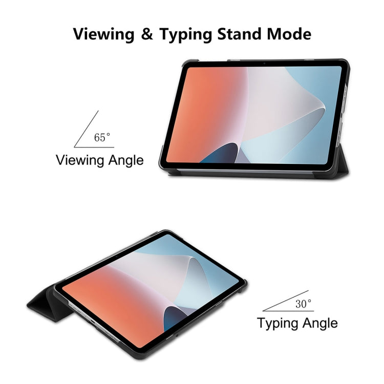 For OPPO Pad Air ENKAY Tri-fold Custer Texture Leather Smart Tablet Case(Grey) - free shipping - PMc TechLife - Order now!