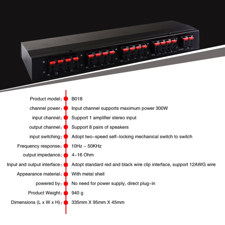 100W 1 In 8 Out Power Amplifier Box Distribute Switcher Loudspeaker -  by PMC TechLife | Online Shopping South Africa | PMC TechLife | Buy Now Pay Later Mobicred