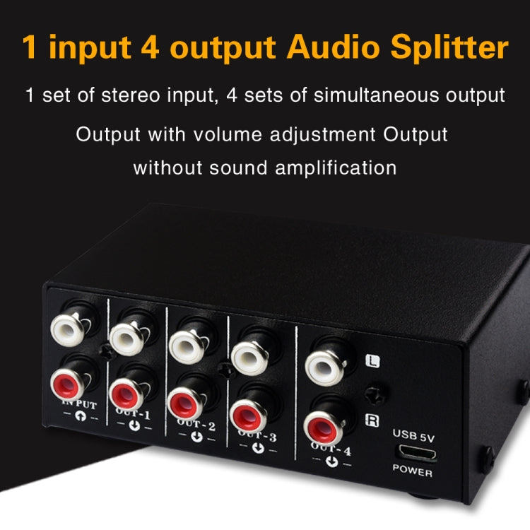 1 In 4 Out Audio Frequency Signal Distribute Device Non Consumption Output RCA Interface -  by PMC TechLife | Online Shopping South Africa | PMC TechLife | Buy Now Pay Later Mobicred