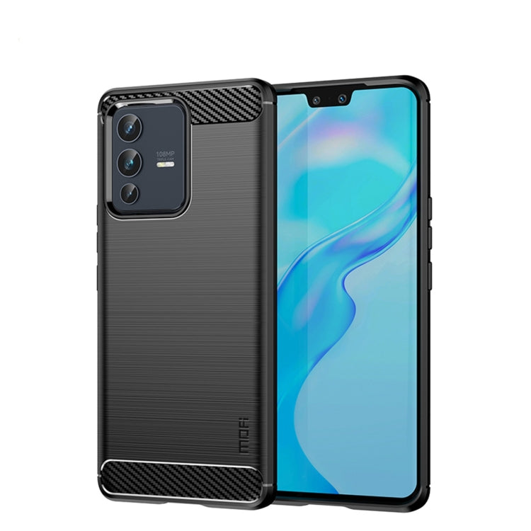 For vivo V23 5G/S12 MOFI Gentleness Series Brushed Texture Carbon Fiber Soft TPU Phone Case(Black) - vivo Cases by MOFI | Online Shopping South Africa | PMC TechLife | Buy Now Pay Later Mobicred