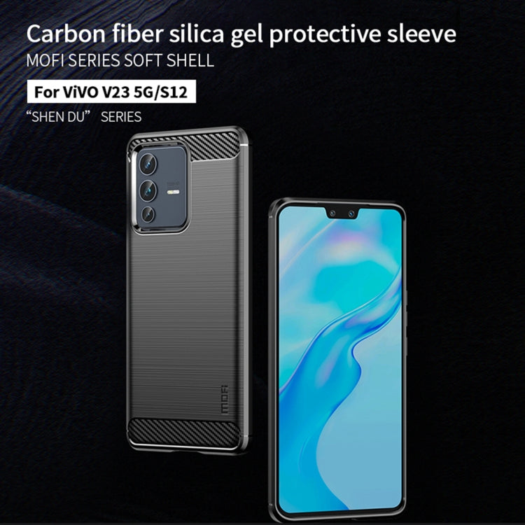 For vivo V23 5G/S12 MOFI Gentleness Series Brushed Texture Carbon Fiber Soft TPU Phone Case(Blue) - free shipping - PMC TechLife - Order now!