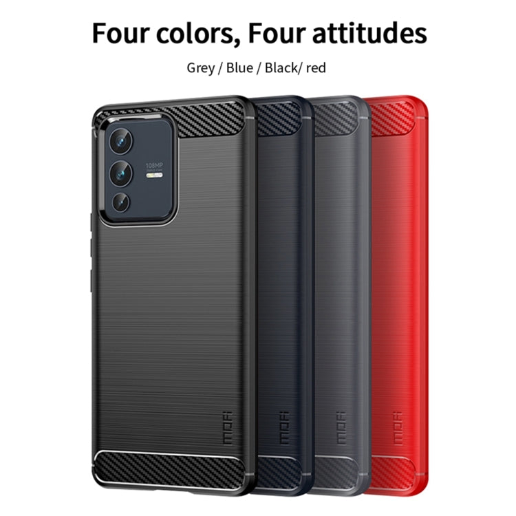 For vivo V23 5G/S12 MOFI Gentleness Series Brushed Texture Carbon Fiber Soft TPU Phone Case(Blue) - free shipping - PMC TechLife - Order now!